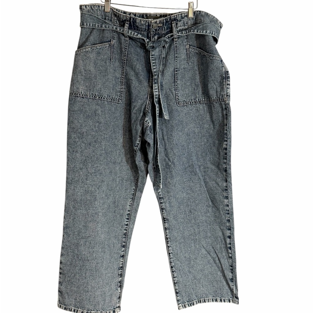 torrid High-Rise Baggy Lightweight Tie-Belt Jeans sz 14R NWT - Picture 5 of 11